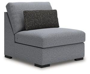 This armless chair is made with Next-Gen Nuvellaâ„¢ (polyester) fade-resistant, washable fabric. Fully finished on all sides, it pairs with other items in the series to make a modular sectional.<br><br><b>Additional Dimensions</b><br><ul><li>Minimum width