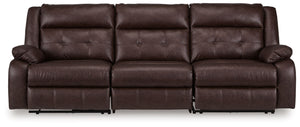 Elevate the everyday with this power reclining sofa. With easy one-touch reclining and spacious seating, the piece offers relaxation and unparalleled coziness. Its faux leather upholstery is comfortably practical and beautifully enhanced with stylish cont