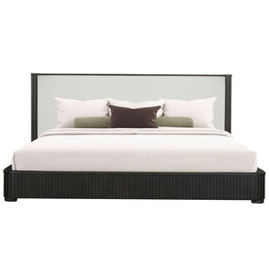  this set exudes sophistication and style. The bed-'s minimalist design is complemented by matching nightstands and dressers