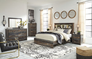  rustic and industrial styles can make one happy marriage. Case in point: this queen bookcase bed. A refined take on barn board beauty