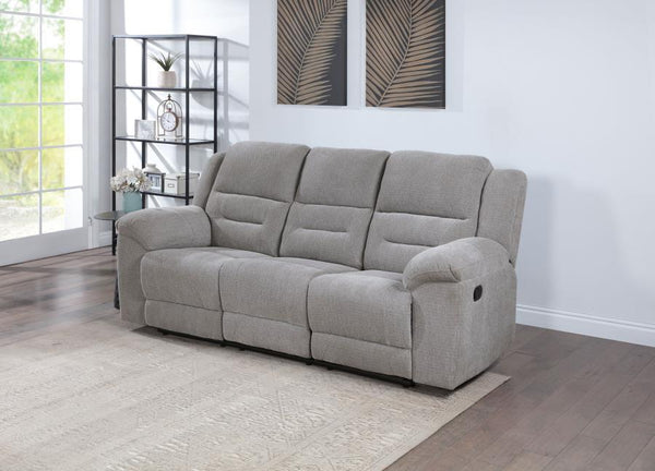  designed for ultimate relaxation. Wrapped in soft textured grey chenille fabric