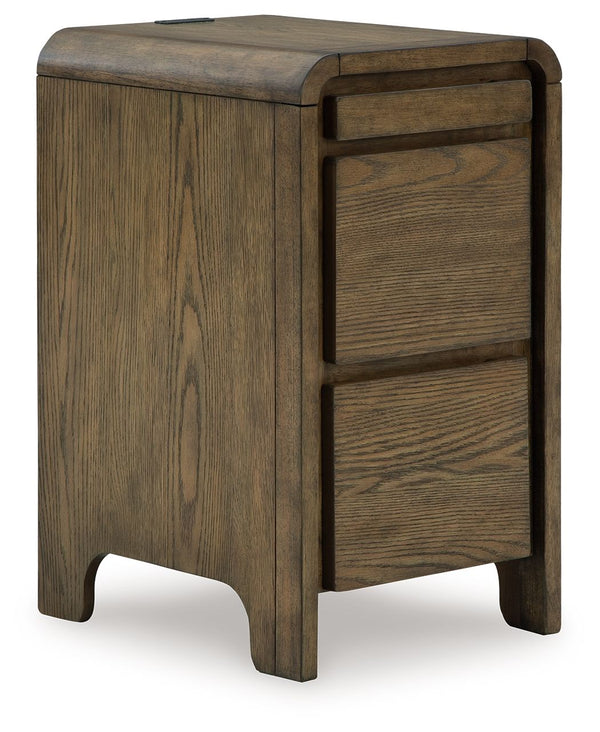 In the market for furniture that combines contemporary form with smart functionality? Look no further than this accent table. Its drawers keep essentials within reach, while the pull-out tray easily holds nibbles and drinks. And its USB charging options m