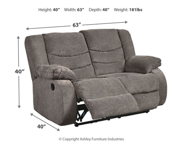 Tulen - Gray - Reclining Loveseat