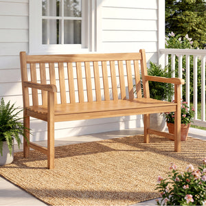 Solid teak wood for lasting beauty and structural strength<br>Spacious enough for family and friends with 2/3-person seating<br>Ensure safe and reliable seating experience with a stable construction<br>Triple under-seat support and reinforced side bars fo