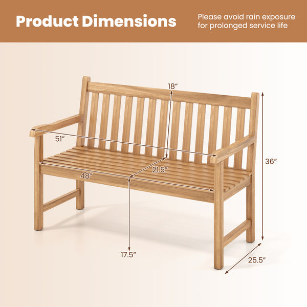 Solid teak wood for lasting beauty and structural strength<br>Spacious enough for family and friends with 2/3-person seating<br>Ensure safe and reliable seating experience with a stable construction<br>Triple under-seat support and reinforced side bars fo