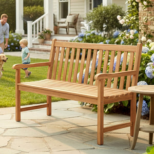 Solid teak wood for lasting beauty and structural strength<br>Spacious enough for family and friends with 2/3-person seating<br>Ensure safe and reliable seating experience with a stable construction<br>Triple under-seat support and reinforced side bars fo