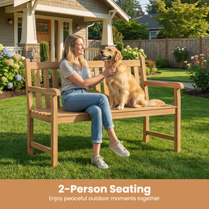Solid teak wood for lasting beauty and structural strength<br>Spacious enough for family and friends with 2/3-person seating<br>Ensure safe and reliable seating experience with a stable construction<br>Triple under-seat support and reinforced side bars fo