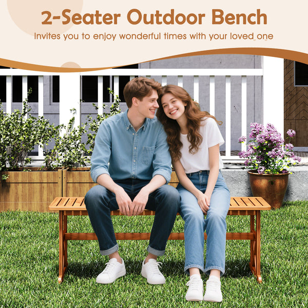 Solid acacia wood offers high hardness for lasting beauty<br>Splinter-free surface lets users sit without worry<br>Please regularly oil (not included) the wood surface for optimal maintenance<br>Seat up to 2-3 people  enjoy outdoor leisure time together<b