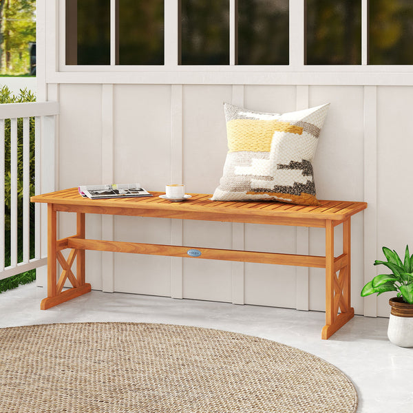Solid acacia wood offers high hardness for lasting beauty<br>Splinter-free surface lets users sit without worry<br>Please regularly oil (not included) the wood surface for optimal maintenance<br>Seat up to 2-3 people  enjoy outdoor leisure time together<b