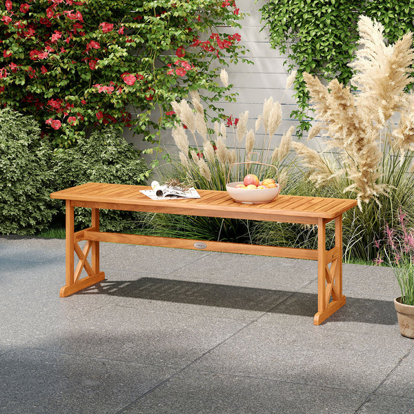 Solid acacia wood offers high hardness for lasting beauty<br>Splinter-free surface lets users sit without worry<br>Please regularly oil (not included) the wood surface for optimal maintenance<br>Seat up to 2-3 people  enjoy outdoor leisure time together<b