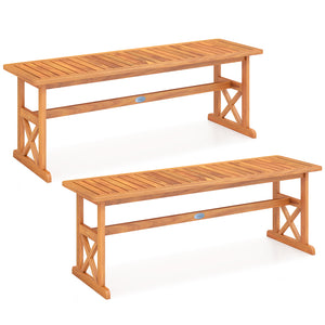 Solid acacia wood offers high hardness for lasting beauty<br>Splinter-free surface lets users sit without worry<br>Please regularly oil (not included) the wood surface for optimal maintenance<br>Seat up to 2-3 people  enjoy outdoor leisure time together<b