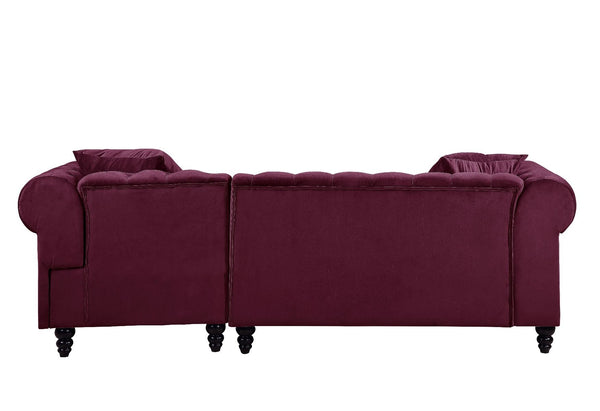 Adnelis - Sectional Sofa - Red Velvet