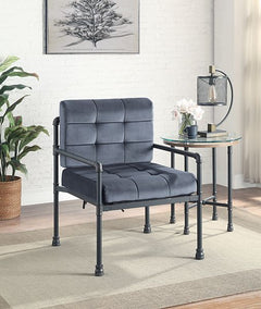 Foam Density: D20 Memory Foam<br/><br/><b>Product Features</b><ul><li>KD</li><li>Memory Foam Seat & Back Cushion</li><li>Accent Pillow Included</li><li>Water Pipe Style</li><li>Loose Back & Seat Cushion</li><li>Case: 1Pc/1Ctn</li><li>Finish: Gray Velvet &