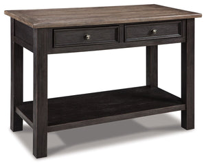 Shabby chic with a hint of down-home country, this sofa table is all the talk of todayâ€™s design world. Wood grain shows through the weathered gray-brown top in all of its earthy pleasure. And the framed drawers, adorned with lovely traditional hardware,