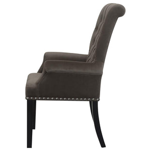 Alana - Velvet Upholstered Dining Arm Chair - Brown
