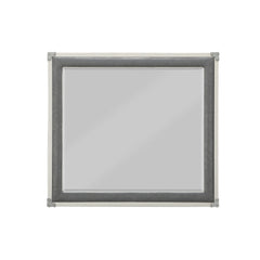 Mirror with Beveled Edge (5mm Thick) Shape: Rectangular Orientation: Landscape (Horizontal) Wooden Frame with Padded Trim<br/><br/><b>Product Features</b><ul><li>Case: 1Pc/1Ctn</li><li>Finish: Gray</li><li>Style: Transitional</li><li>Materials: Wood</li><