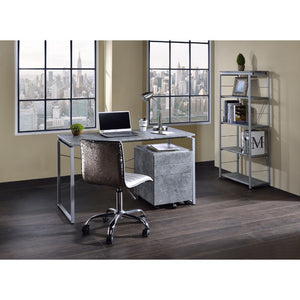 Jurgen - Desk - Faux Concrete & Silver