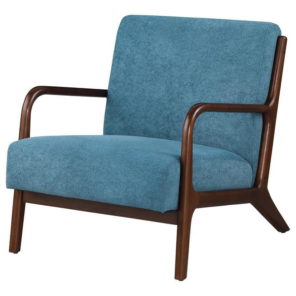 Foster - Upholstered Wood Frame Accent Chair - Peacock Blue