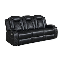 Orion II - Sofa With Power Headrest & Footrest - Black