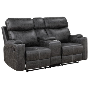  it ensures maximum comfort. The loveseat includes a console wit
