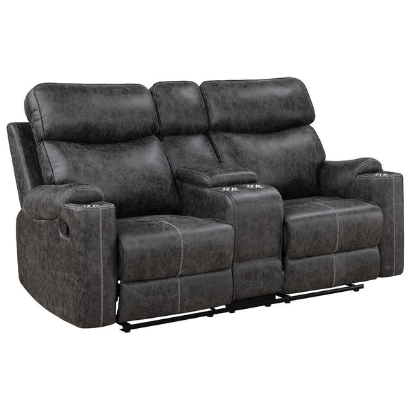  it ensures maximum comfort. The loveseat includes a console wit