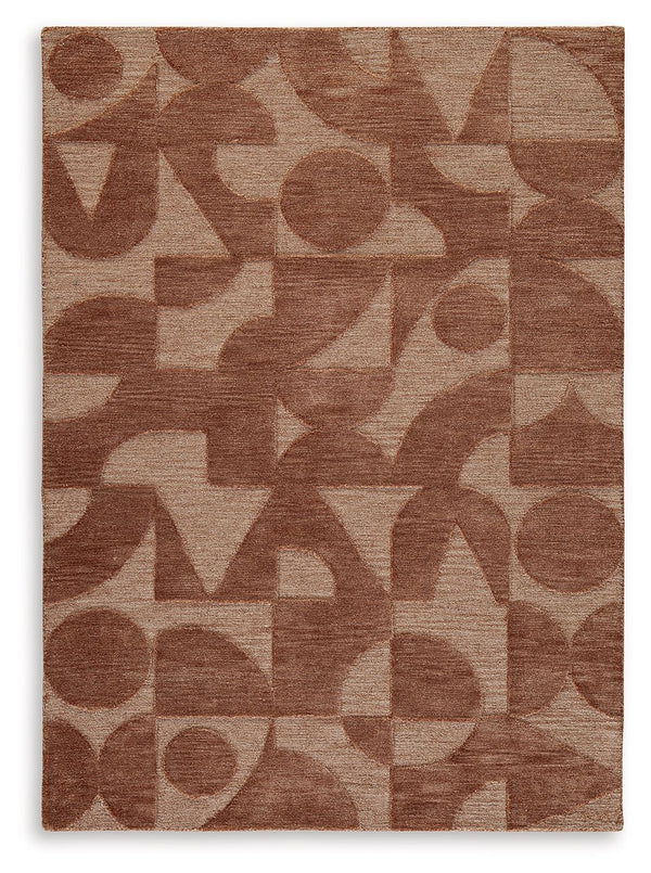This exquisitely hand-tufted rug invites you to indulge in marvelously modern style. Its warm, earthy palette and geometric design give you a beautiful room that looks and feels finished. That makes us smileâ€”how about you?<br/><br/><b>Product Features</