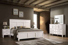 The Andover Wood 5-Piece Bedroom Set in Nutmeg Brown offers a timeless blend of style, durability, and functionality, making it an ideal choice for a complete bedroom transformation. This set includes a Panel Bed, Dresser, Mirror, and two Nightstands, all