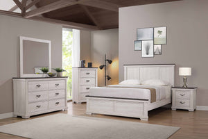  with its panel headboard and soothing finish