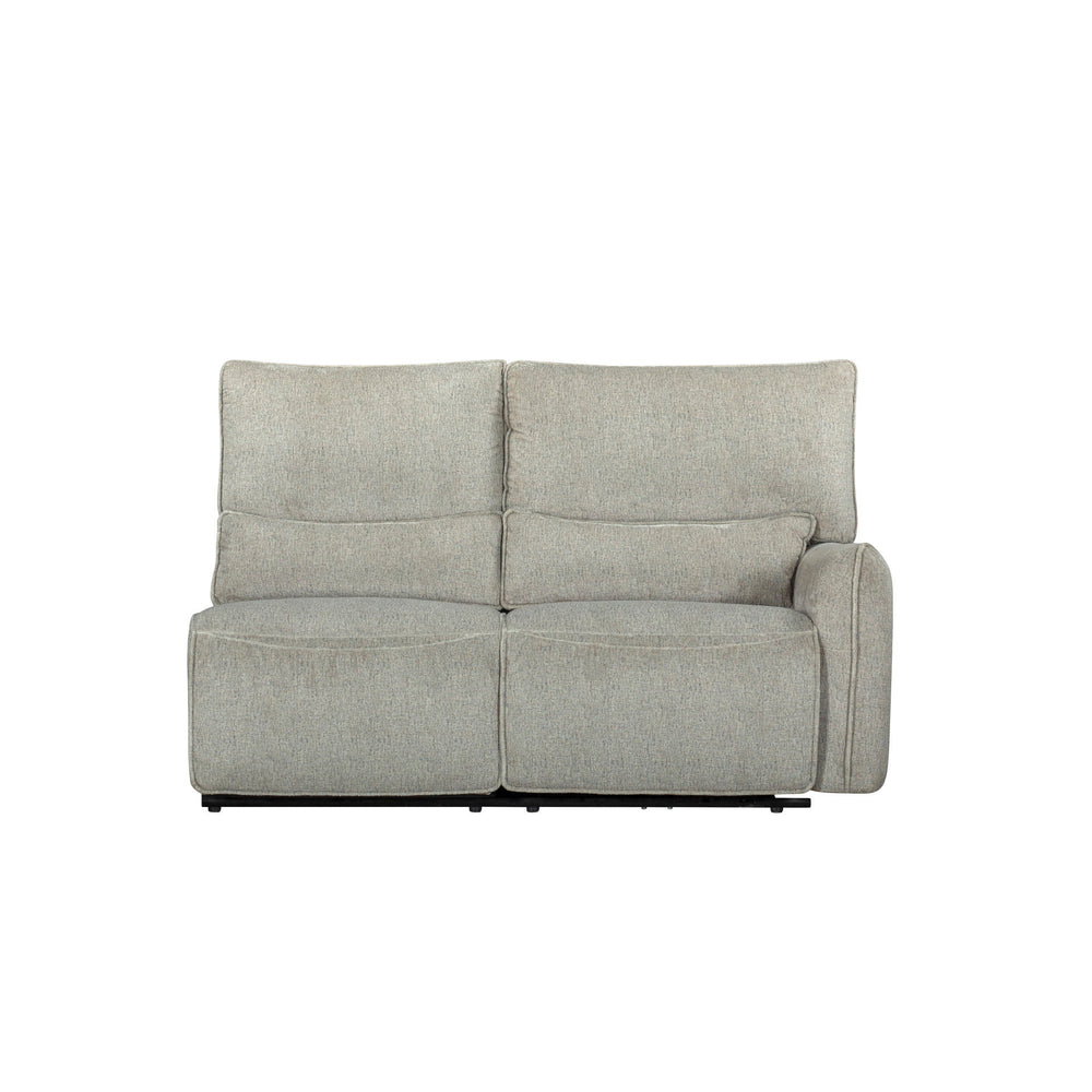 The Remsen 3-Piece Reclining Sectional in Latte Brown combines cozy comfort and practical features, making it an excellent addition to any living space. Its soft, textured brown upholstery, highlighted with gray and beige tones, is crafted from 100% easy-