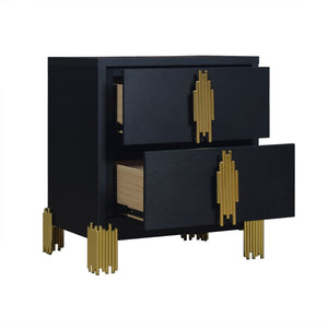  this nightstand features eco-friendly materials and a sophisticated finish for a contemporary touch. Its gleaming gold d