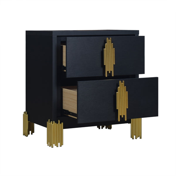  this nightstand features eco-friendly materials and a sophisticated finish for a contemporary touch. Its gleaming gold d
