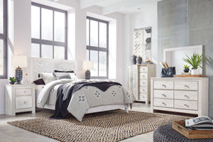 Paxberry - Whitewash - King Panel Bed