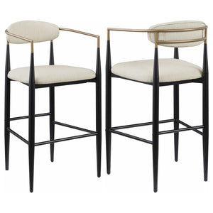 Take your kitchen or dining room decor to stylish new heights with the mid-century flair of a set of two modern barstools. Each offers an airy, open silhouette with its pairing of a plush seat and slender backrest, both with foam cushioning and stylish up