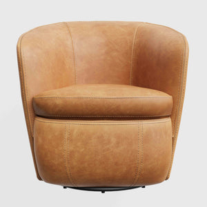 Barolo - Swivel Club Chair (Set of 2) - Vintage Caramel