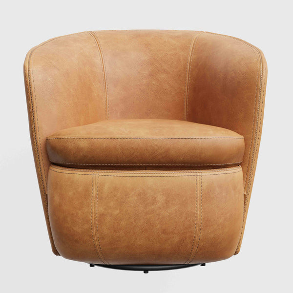 Barolo - Swivel Club Chair (Set of 2) - Vintage Caramel