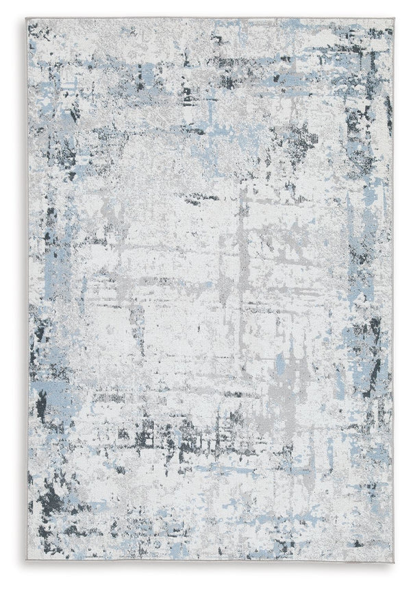 This area rug makes the ultimate statement for an effortlessly chic sense of style. Abstract patterns in blue, gray and white dance across this plush floor covering, creating a pleasing design that-'s sure to elevate any modern home. And when your rug nee