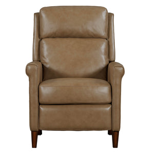  where effortless relaxation meets sophisticated design. This power recliner is upholstered in soft leather with a custom match