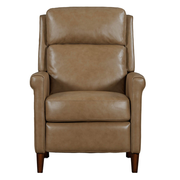  where effortless relaxation meets sophisticated design. This power recliner is upholstered in soft leather with a custom match