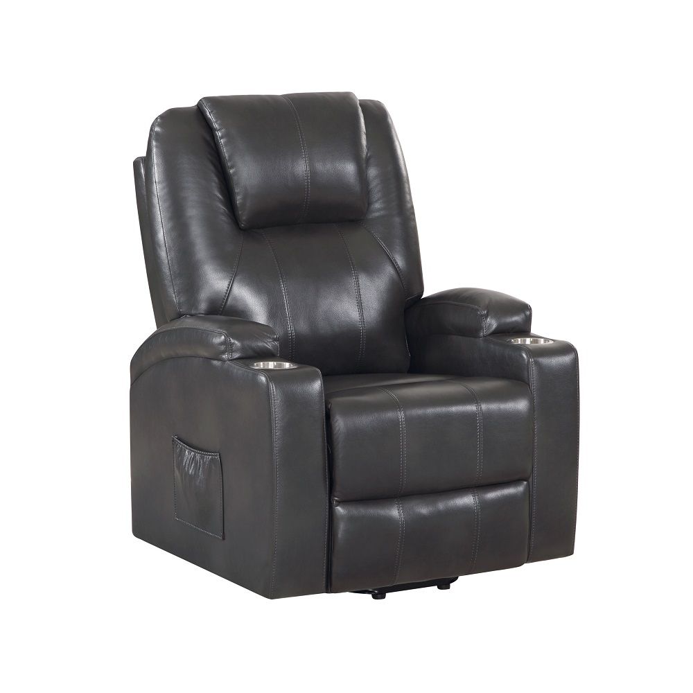 Seat Construction: Pocket Coil Tight Seat & Back Cushion Power Lift 2 Cup Holders Included Cushion Thickness: 6-"