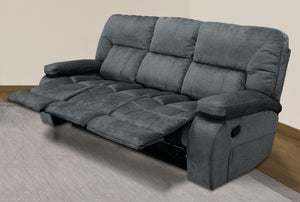 Chapman - Manual Glider Reclining Sofa And 2 Recliners - Dark Gray