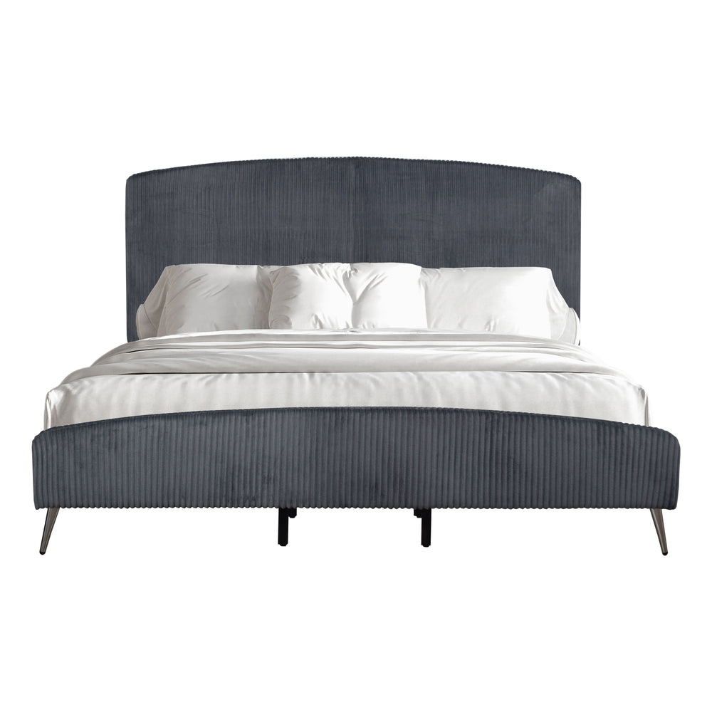 The Kailani Upholstered Panel Bed is a harmonious blend of modern design and luxurious comfort, making it a standout piece for any bedroom. This bed, which includes a headboard, footboard, side rails, and a bed slat kit, is crafted from a durable mix of s