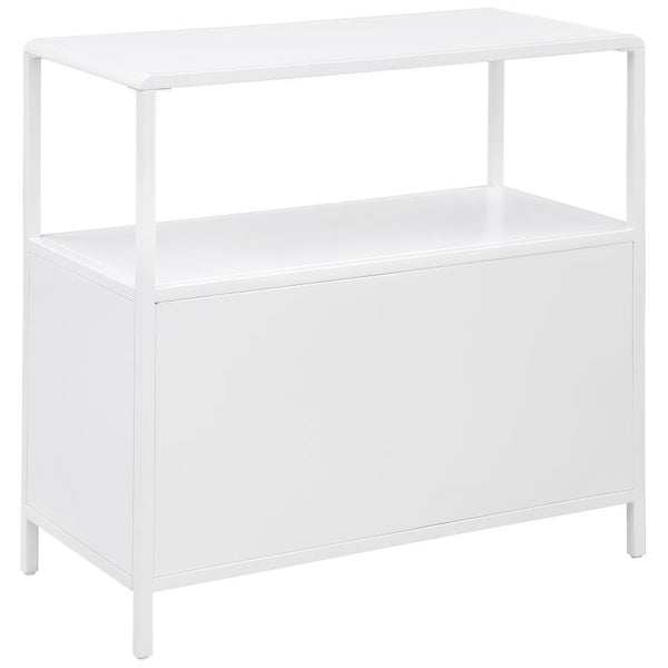 Amherst - 2-Door Radio Weave Cane Metal Accent Cabinet - White