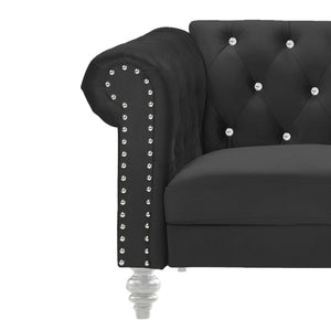 Emma Crystal - Loveseat - Black