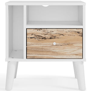 Piperton - Brown / White - One Drawer Night Stand