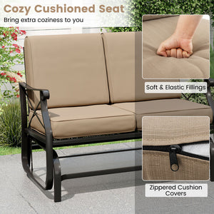 Offer a reliable and secure seating experience with robust metal construction<br>Reinforced crossbars for additional stability<br>A 2-person seating space can hold up to 660 lbs for reliable support<br>Comfort is achieved with 5.5" thick seat cushions<br>