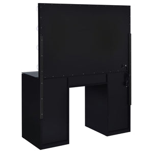 Acena - 7-Drawer Vanity Set With Lighting - Black High Gloss