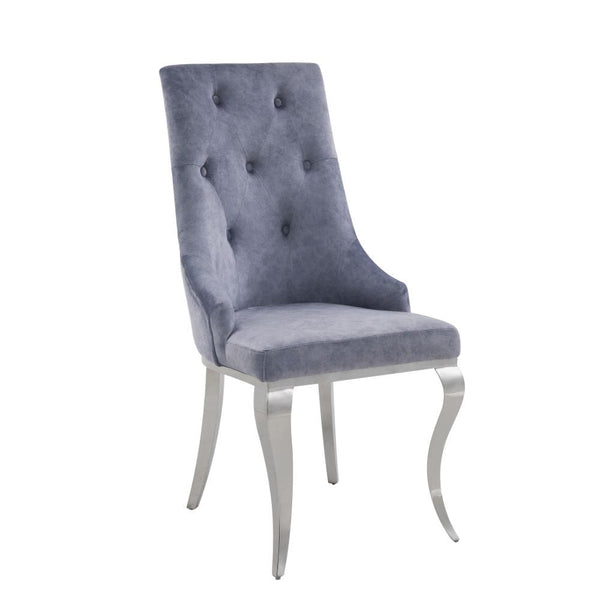 Dekel - Side Chair (Set of 2) - Gray Fabric & Stainless Steel