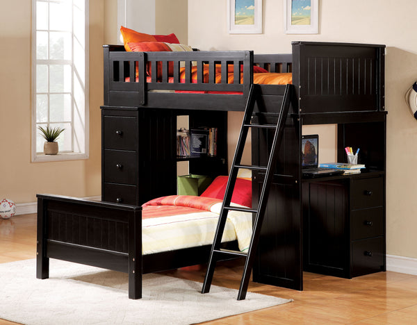 KD, Twin Panel Bed: Beadboard hb/fb 12 Slats, Box Spring Not Required<br/><br/><b>Product Features</b><ul><li>Case: 1Set/2Ctn</li><li>Finish: Black</li></ul><br/>