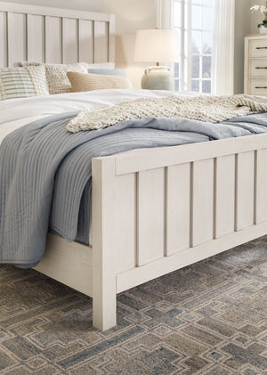 Shaybrock - Antique White - King Panel Bed