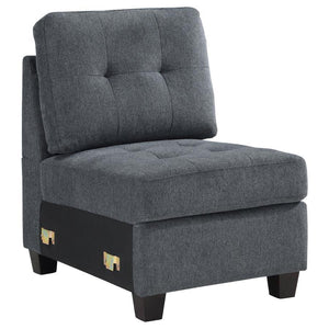 Elevate your living space with this versatile armless chair, perfect as a standalone piece or as an additional seating option in any room. Upholstered in a sophisticated fabric, this chair offers a timeless design that blends seamlessly with various decor